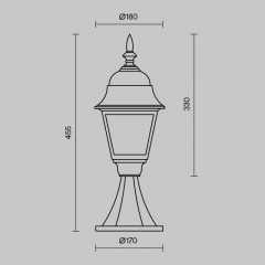 Садово-парковый светильник Maytoni O004FL-01B