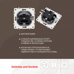 Розетка Arte Milano 205.40-1.silver