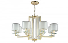 Подвесная люстра Crystal Lux NICOLAS SP-PL8 GOLD/WHITE