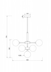 Люстра на штанге Freya FR5233PL-13BS