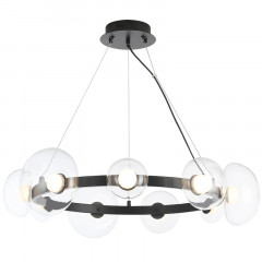 Подвесная люстра Crystal Lux BOSQUE SP9 BLACK/TRANSPARENT