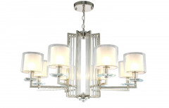 Подвесная люстра Crystal Lux NICOLAS SP-PL8 NICKEL/WHITE
