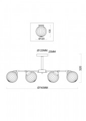 Люстра на штанге Freya FR5041PL-06BS