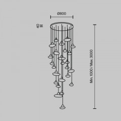 Каскадная люстра MODELUX MS.2326.25 BK