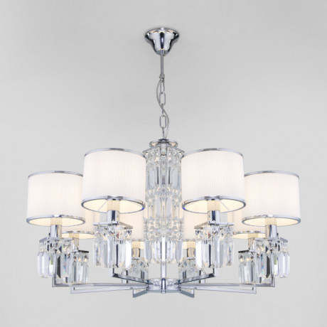 Подвесная люстра Eurosvet 10099/8 хром/прозрачный хрусталь Strotskis (новый