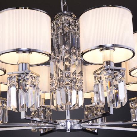 Подвесная люстра Eurosvet 10099/8 хром/прозрачный хрусталь Strotskis (новый