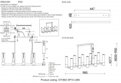 Подвесная люстра Crystal Lux OTONO SP10 L980 BLACK CHROMIUM/TRANSPARENTE