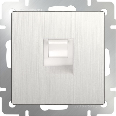 Розетка Werkel WL13-RJ-11 (перламутровый рифленый)