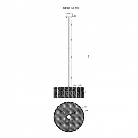 Люстра на штанге iLamp D4688-50 MBK