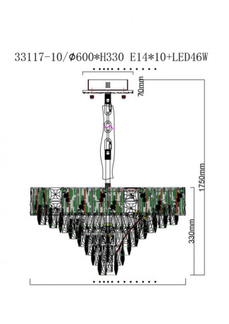 Подвесная люстра Fluorite FL1088-10P