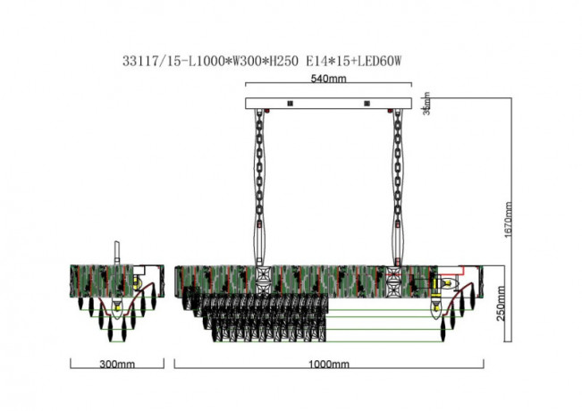 Подвесная люстра Fluorite FL1088-15PL