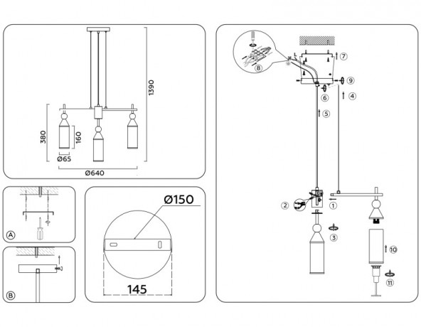 Подвесная люстра Ambrella Light LH55278