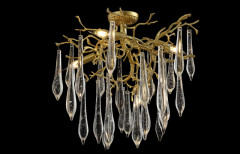 Люстра на штанге Crystal Lux REINA PL5 D600 GOLD PEARL