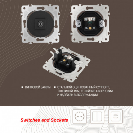 Розетка Arte Milano 202.43-1.black