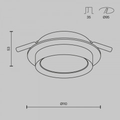 Встраиваемый светильник Maytoni Technical DL086-GX53-RD-BG