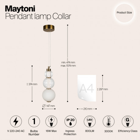 Подвесной светильник Maytoni P069PL-L16G3K