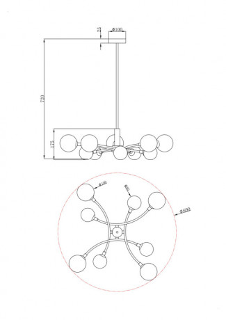 Люстра на штанге Freya FR5116PL-08BS