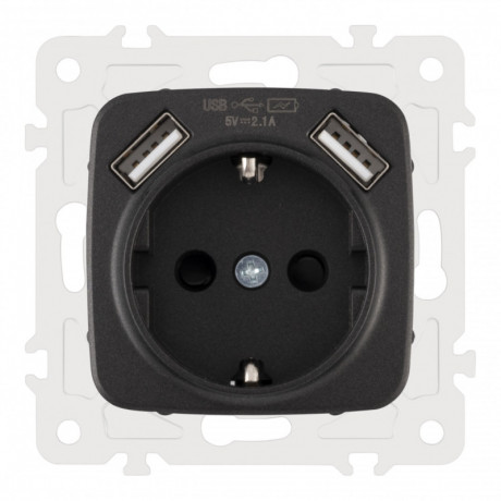 Розетка Arte Milano 205.47-1.black