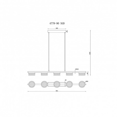 Подвесная люстра iLedex 4778-90 MBK+SGD