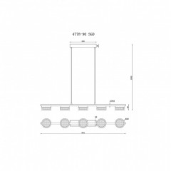Подвесная люстра iLedex 4778-90 MBK+SGD