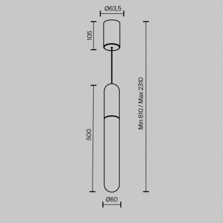 Подвесной светильник Maytoni Technical P101PL-L500-12W3K-BS