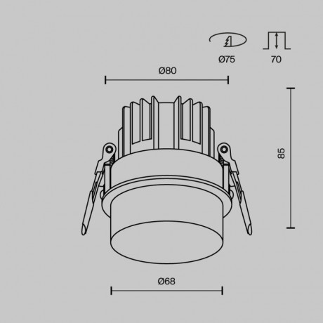 Встраиваемый светильник Maytoni Technical DL065-12W4K-W