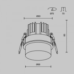 Встраиваемый светильник Maytoni Technical DL065-12W4K-W