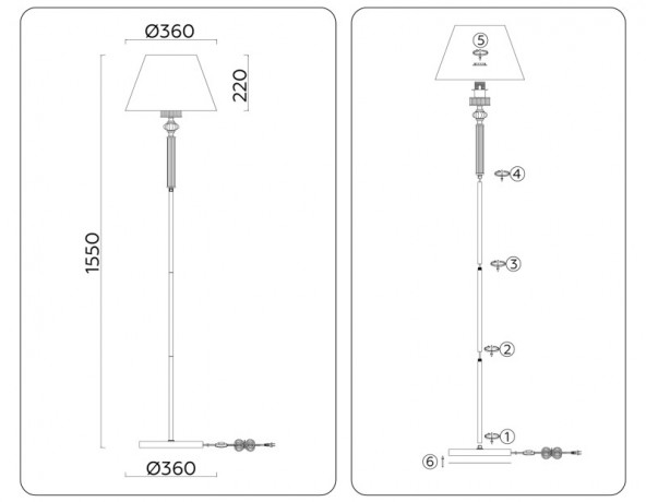 Торшер Ambrella Light LH71028