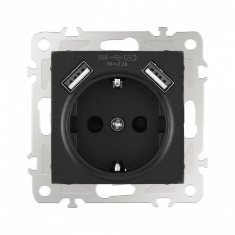 Розетка Arte Milano 206.47-1.black