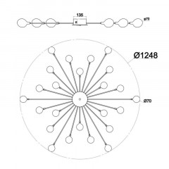 Накладная люстра Escada 2109/16 Chrome
