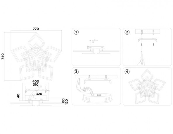 Накладная люстра Ambrella Light FA8914