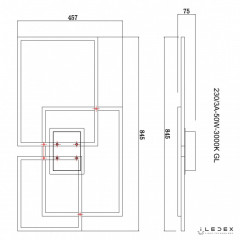Накладная люстра iLedex 230/3A-50W-3000K GL