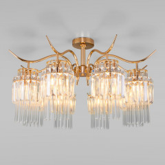 Люстра на штанге Eurosvet 10119/8 золото/прозрачный хрусталь Strotskis