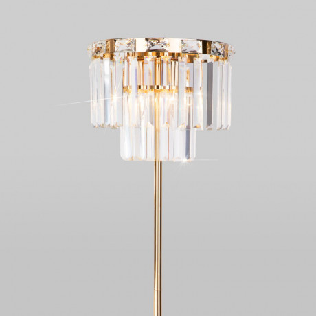 Торшер Eurosvet 01137/3 золото/прозрачный хрусталь Strotskis