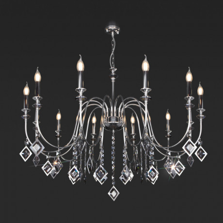 Подвесная люстра Eurosvet 10120/12 хром/дымчатый хрусталь Strotskis Smart (1