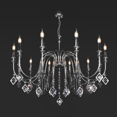 Подвесная люстра Eurosvet 10120/12 хром/дымчатый хрусталь Strotskis Smart (1