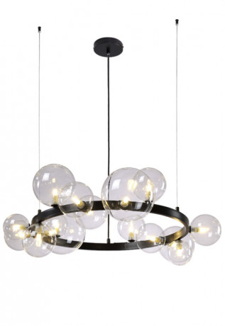 Подвесная люстра Crystal Lux AGATA SP15 V2 BLACK/TRANSPARENTE