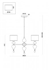Люстра на штанге Freya FR5369CL-03BS