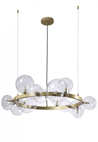 Подвесная люстра Crystal Lux AGATA SP15 V2 GOLD/TRANSPARENTE