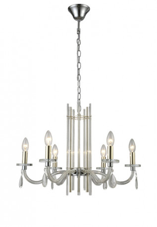 Подвесная люстра Crystal Lux AURELIO SP6 GOLD+CHROME/TRANSPARENT