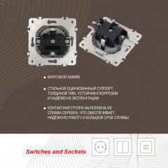 Розетка Arte Milano 202.41-1.silver