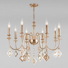 Подвесная люстра Eurosvet 10120/8 золото/тонированный хрусталь Strotskis Sma