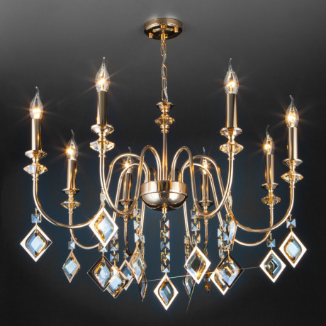 Подвесная люстра Eurosvet 10120/8 золото/тонированный хрусталь Strotskis Sma