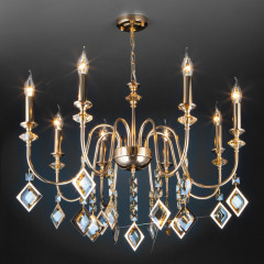 Подвесная люстра Eurosvet 10120/8 золото/тонированный хрусталь Strotskis Sma