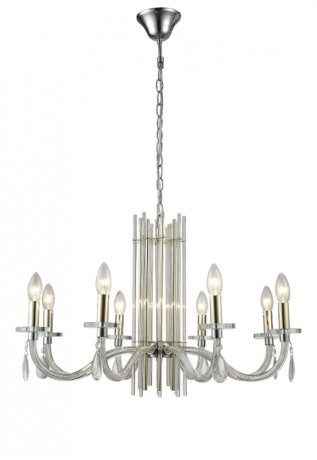 Подвесная люстра Crystal Lux AURELIO SP8 GOLD+CHROME/TRANSPARENT
