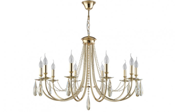 Подвесная люстра Crystal Lux VICTORIA SP10 GOLD/AMBER
