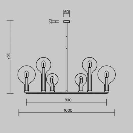 Подвесная люстра Maytoni MOD333PL-06BS1
