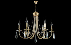 Подвесная люстра Crystal Lux VICTORIA SP6 GOLD/AMBER