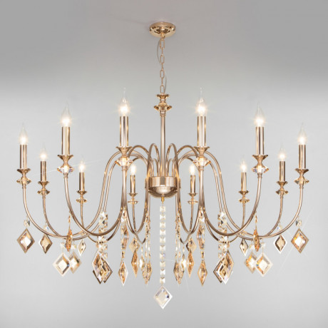 Подвесная люстра Eurosvet 10120/12 золото/тонированный хрусталь Strotskis Sm