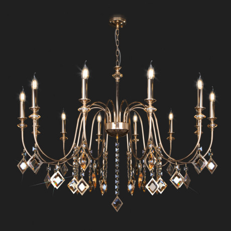 Подвесная люстра Eurosvet 10120/12 золото/тонированный хрусталь Strotskis Sm